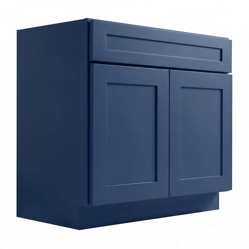 RTA Blue Shaker 30" Freestanding Bathroom Vanity Sink Base