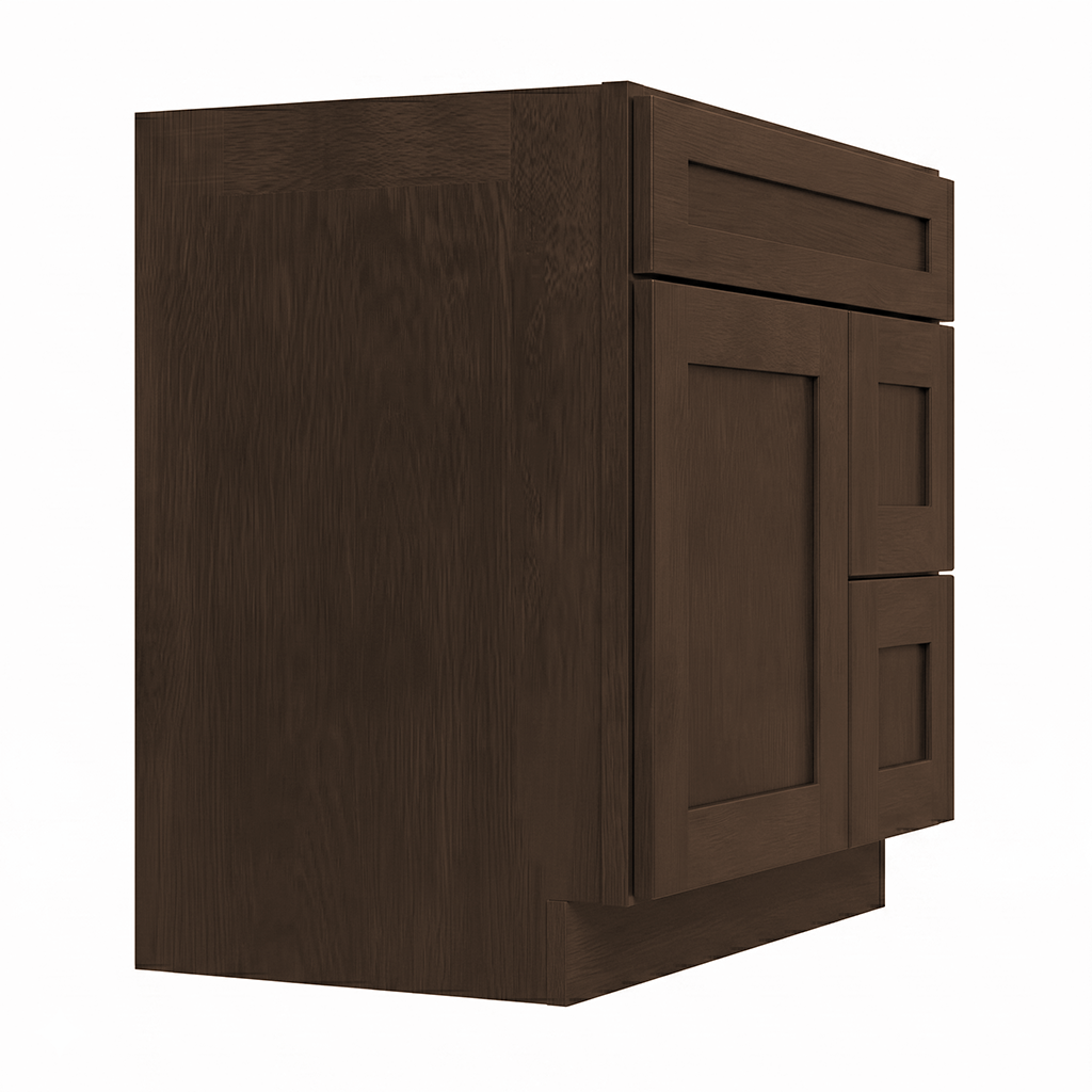 RTA Graphite Grain Shaker 30" Freestanding Bathroom Vanity 2-Drawer Right Combo Base
