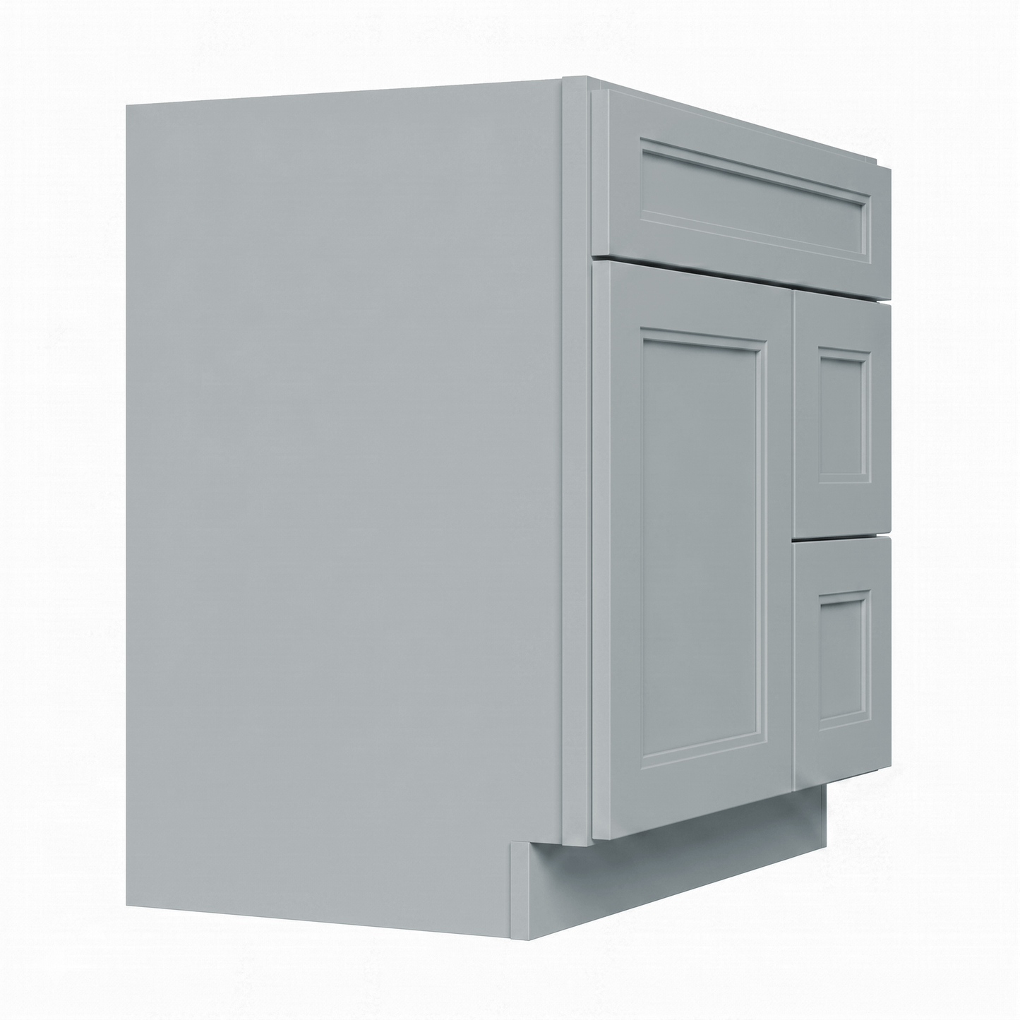 RTA Grey Double Shaker 30" Freestanding Bathroom Vanity 2-Drawer Right Combo Base