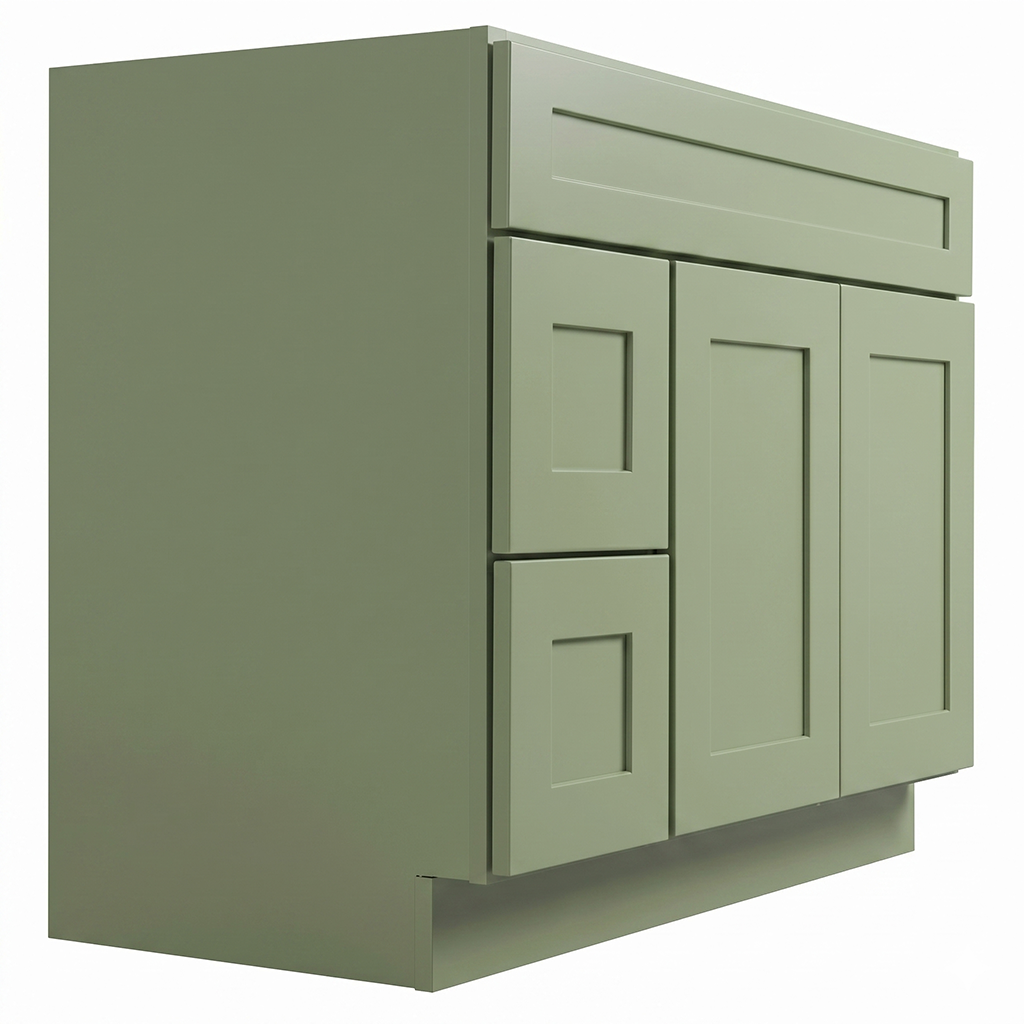RTA Olive Shaker 42" Freestanding Bathroom Vanity 2-Drawer Left Combo Base