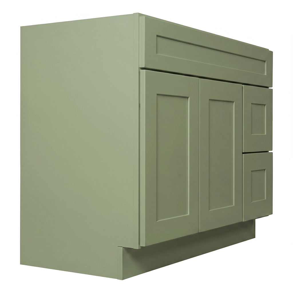 RTA Olive Shaker 42" Freestanding Bathroom Vanity 2-Drawer Right Combo Base
