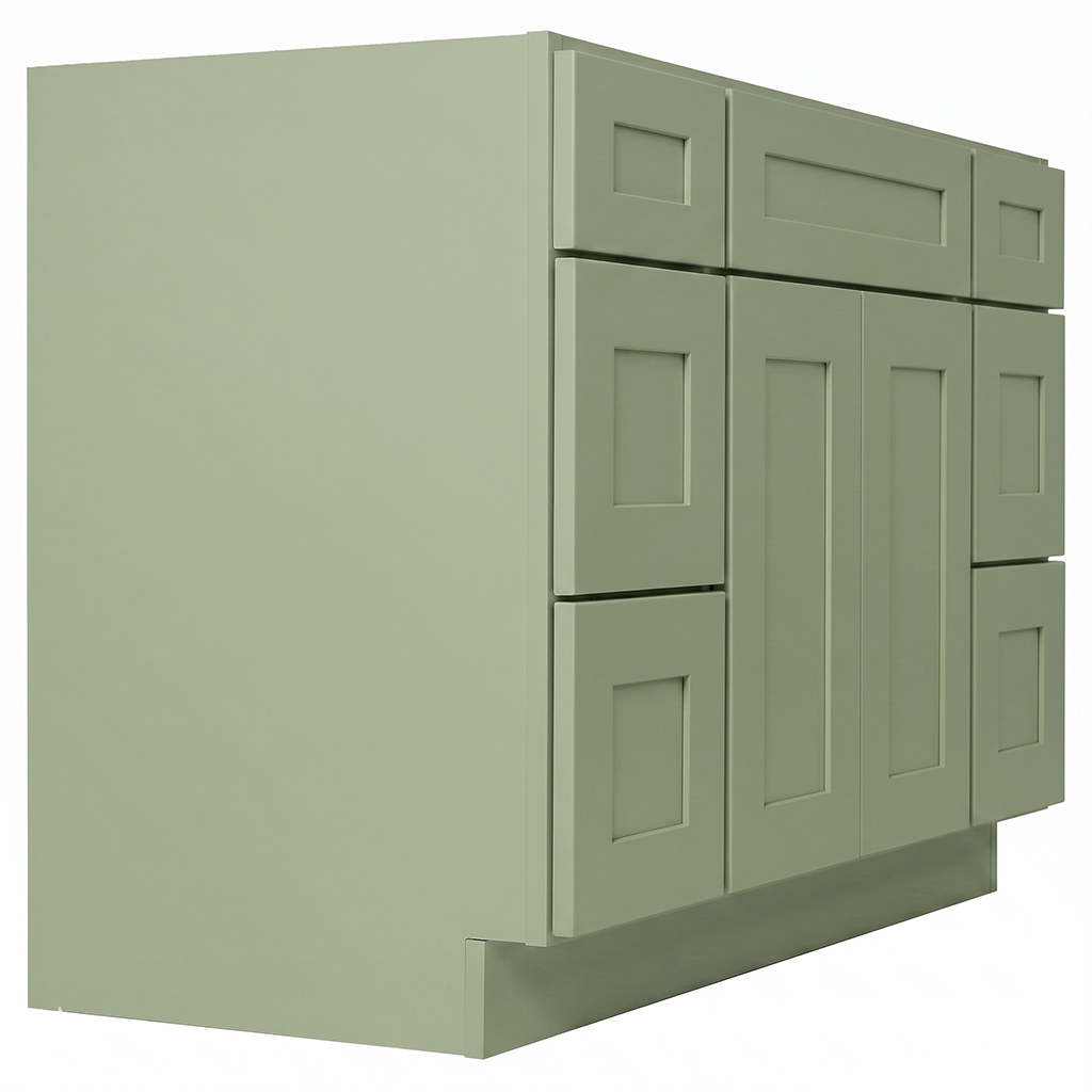 RTA Olive Shaker 48" Freestanding Bathroom Vanity 6-Drawer Combo Base
