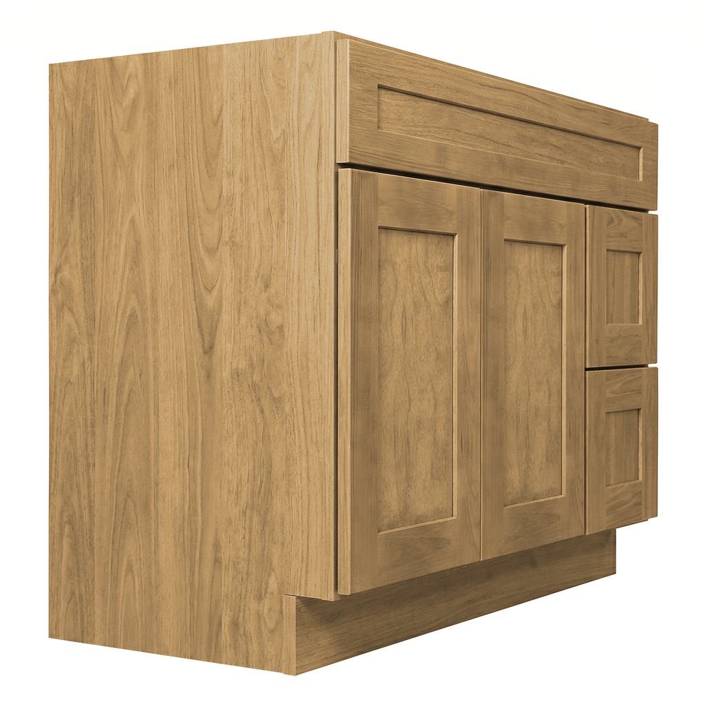 RTA Woodland Shaker 42" Freestanding Bathroom Vanity 2-Drawer Right Combo Base