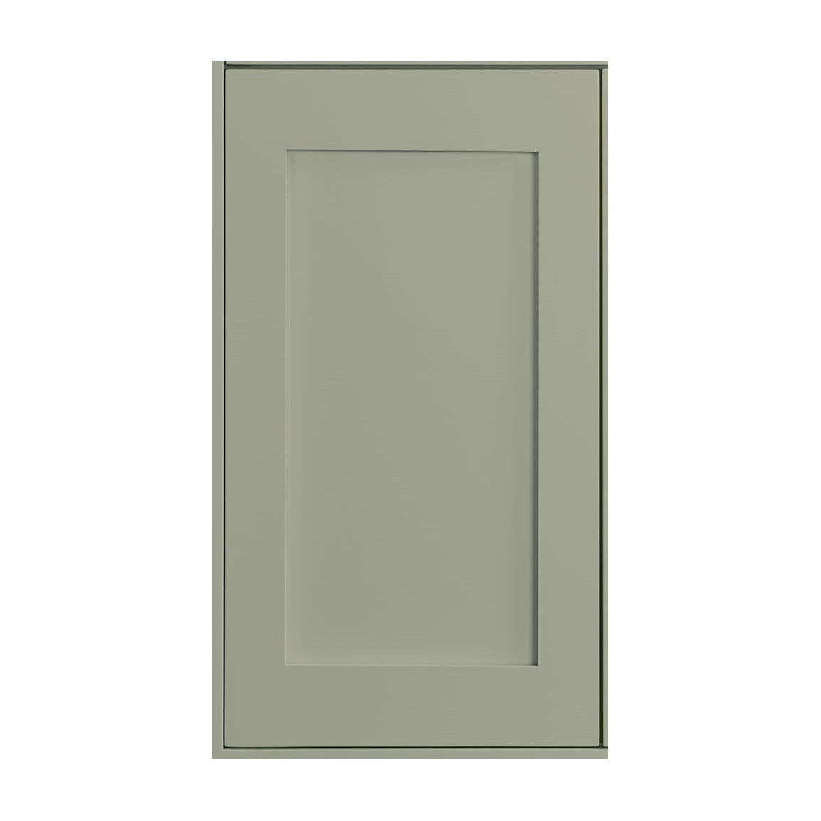Venetian Sage Inset Shaker sample door in solid wood, American framed inset