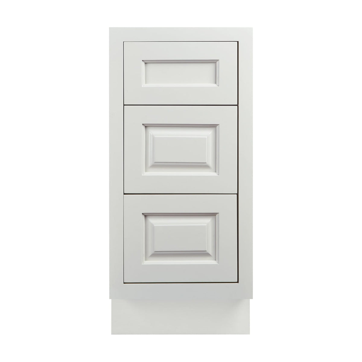 15 inch freestanding bathroom vanity drawer base in Vintage White with inset raised panel fronts
