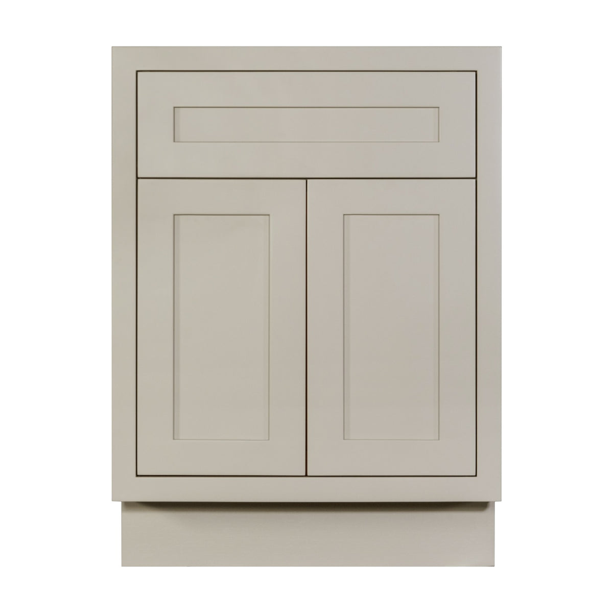 24 inch freestanding bathroom vanity sink base in Tuscan Grey with inset Shaker fronts