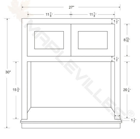 RTA 27"W x 30"H Kitchen Wall Microwave Cabinet with Double Doors in Tuscan Grey Inset Shaker
