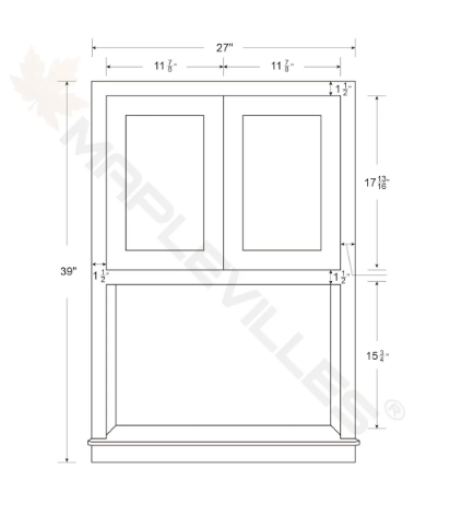 RTA 27"W x 39"H Kitchen Wall Microwave Cabinet with Double Doors in Vintage White Inset Raised Panel