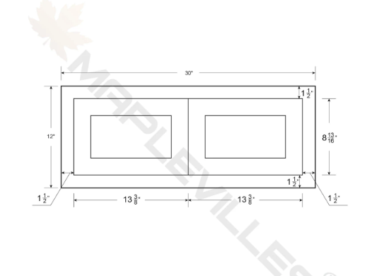 RTA 30"W x 12"H Kitchen Wall Appliance Cabinet with Double Doors in Tuscan Grey Inset Shaker