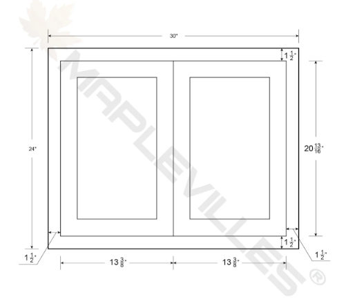 RTA 30"W x 24"H Kitchen Wall Appliance Cabinet with Double Doors in Snow White Inset Shaker