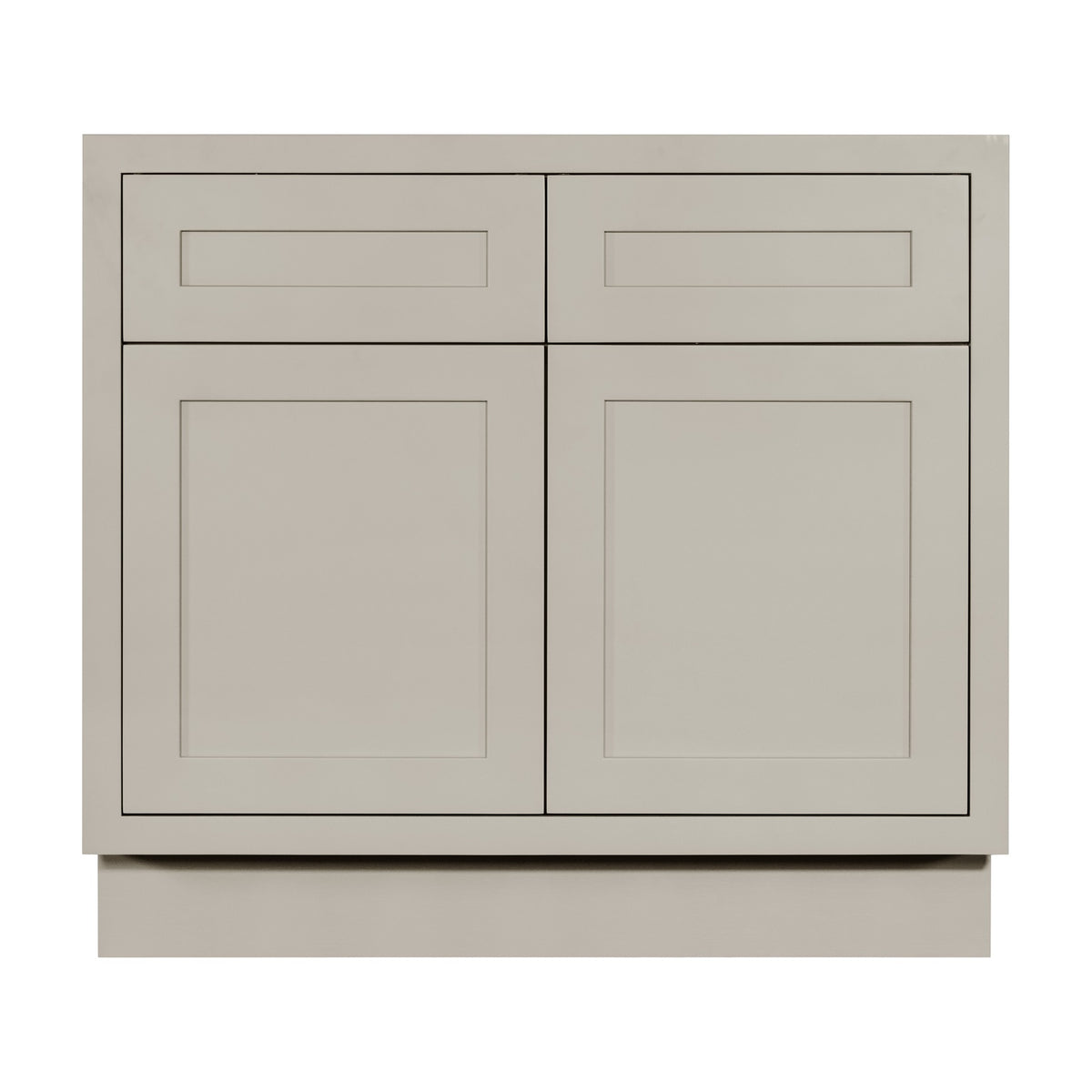 36 inch freestanding bathroom vanity sink base in Tuscan Grey with inset Shaker fronts