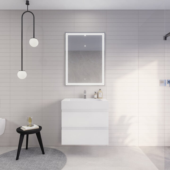 Monterey 36" Wall Mounted Bathroom Vanity with Reinforced Acrylic Integrated Sink Top