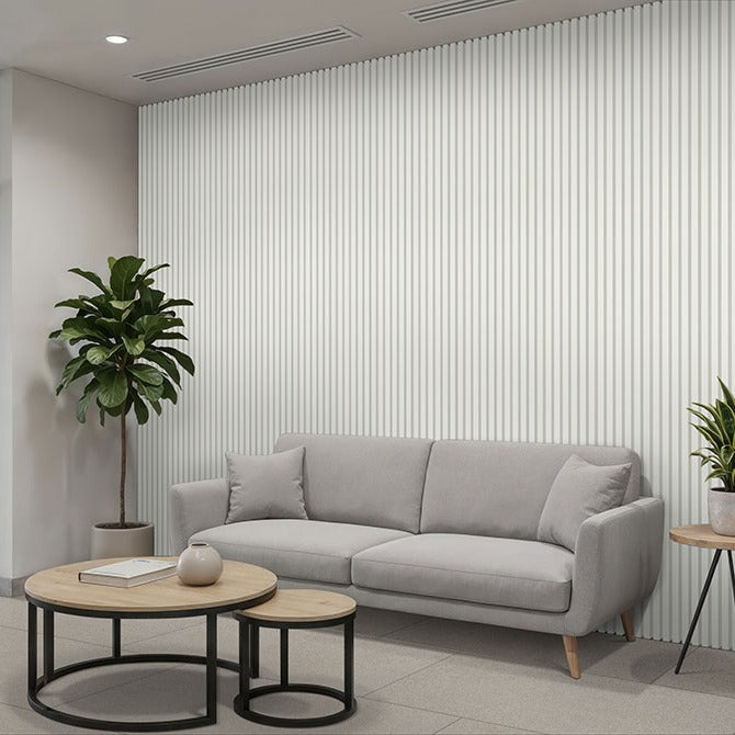 Cementique Silver porcelain tile shown in a finished room, scene 4