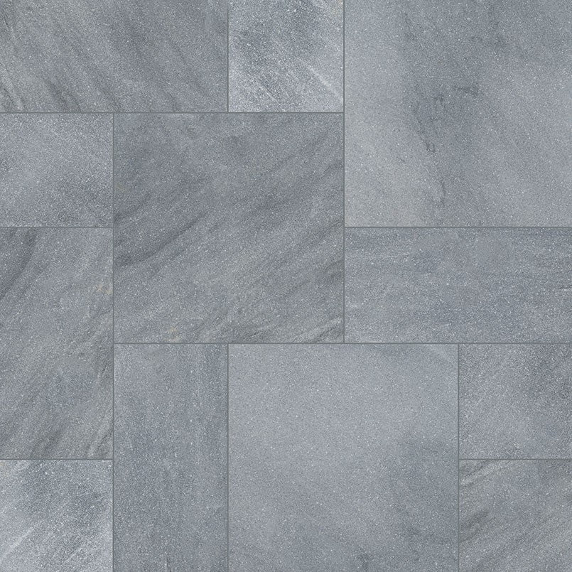 Cosmic Black natural stone pavers, close up product view showing color and texture