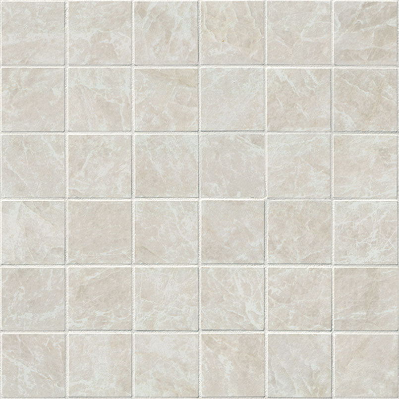 Legions Taja Ivory 2x2 Porcelain Mosaic in matte finish, close up sheet view