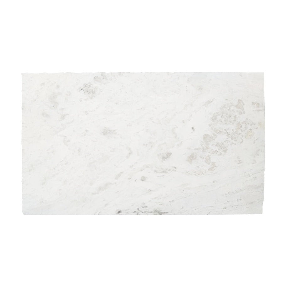 Absolute White marble slab, full slab view