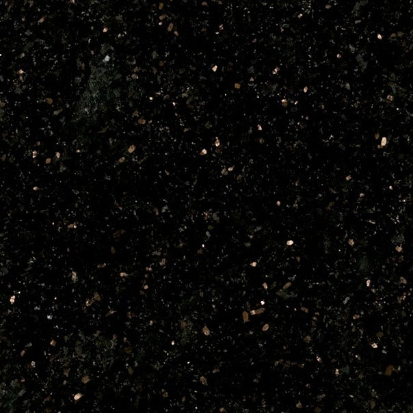 Black Galaxy granite slab, wider view of the stone pattern