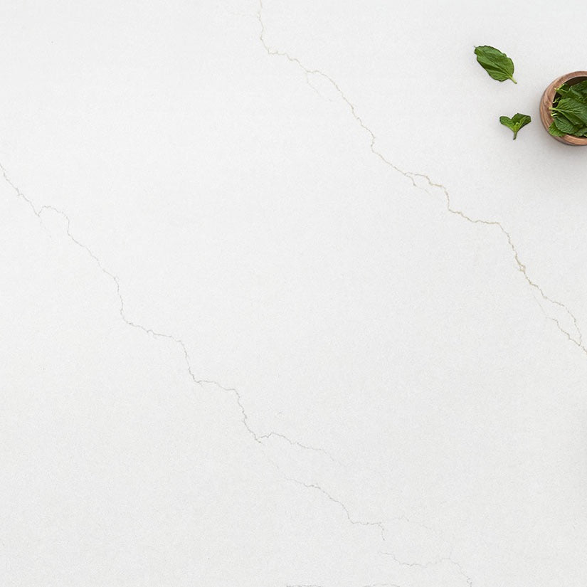 Calacatta Adonia quartz countertop installed in a room setting