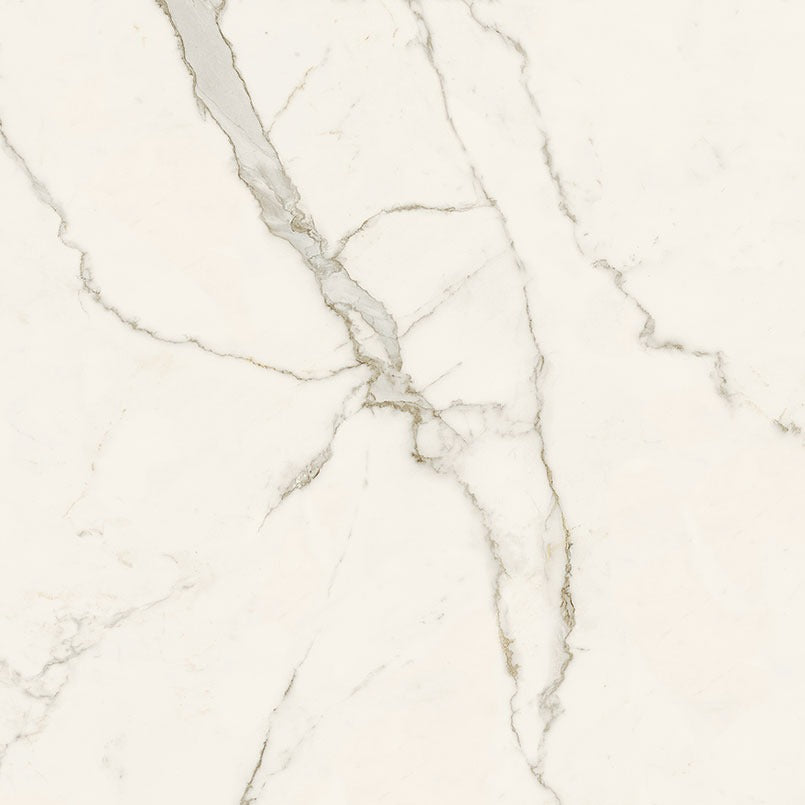 Calacatta Isla porcelain slab, close up of the surface