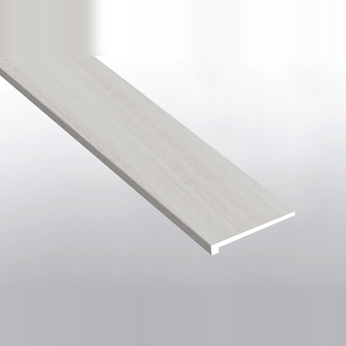 Trecento White Ocean square eased edge stair tread trim for SPC rigid core vinyl flooring