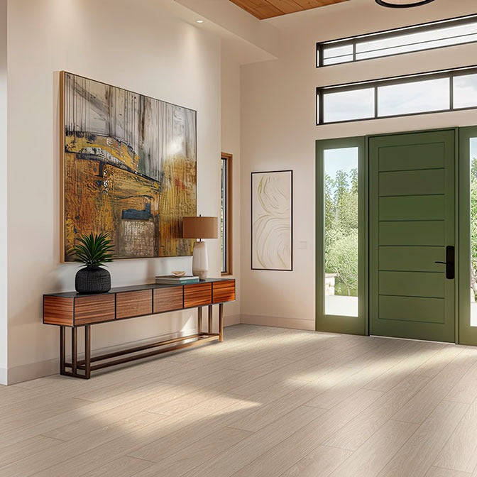 Whitehill Ashwood porcelain tile shown in a finished room, scene 4