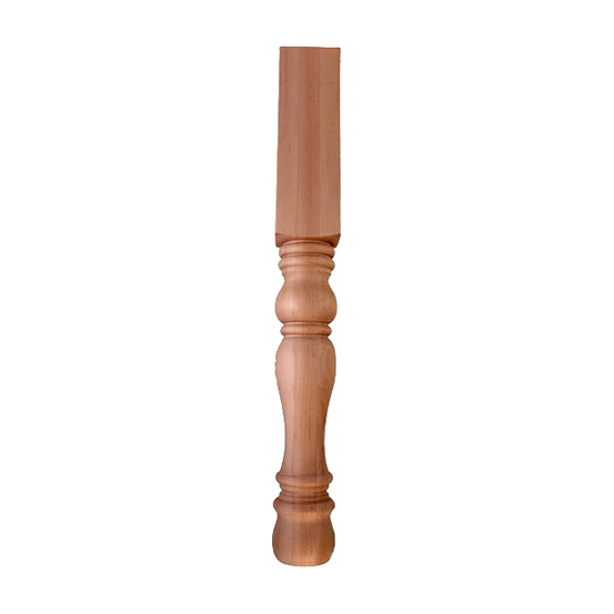 Baluster Turned Wood Island Post in unfinished solid wood, 3-3/4 inch x 3-3/4 inch x 42 inch