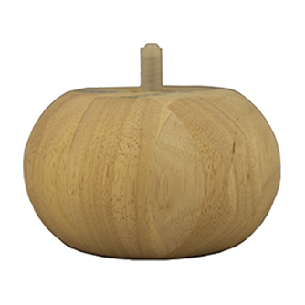 Classic Round Wood Bun Foot in unfinished solid wood, 5 inch x 3 inch