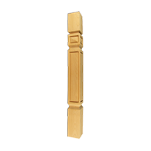 Shaker Panel Wood Island Post in unfinished solid wood, 3.5 inch x 3.5 inch x 35.25 inch, 5 inch x 5 inch x 42 inch