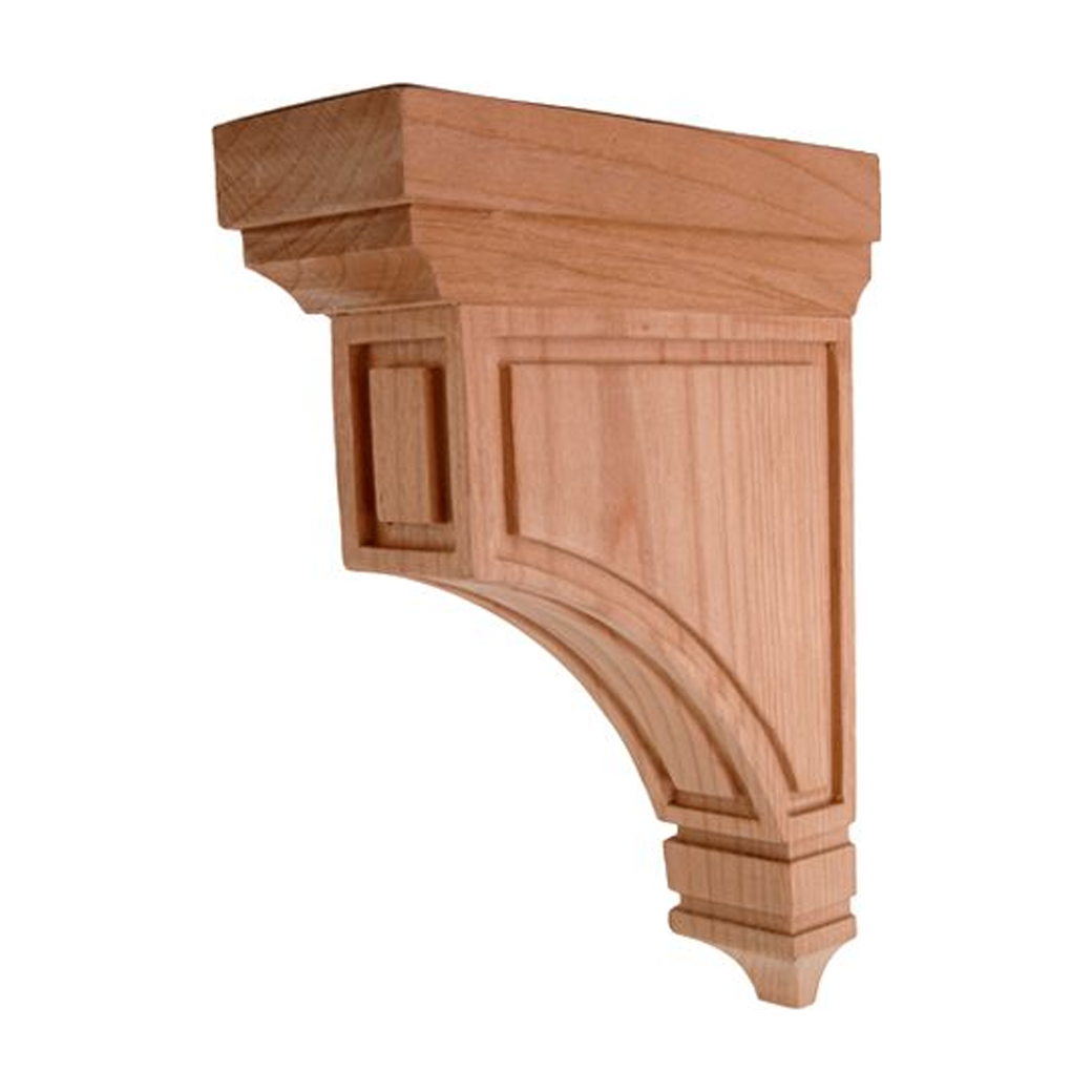 Stepped Mission Wood Corbel in unfinished solid wood, 3 inch x 9 inch x 12 inch