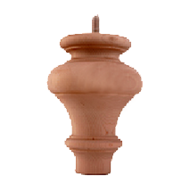 Turned Spindle Wood Bun Foot in unfinished solid wood, 4 inch x 6 inch