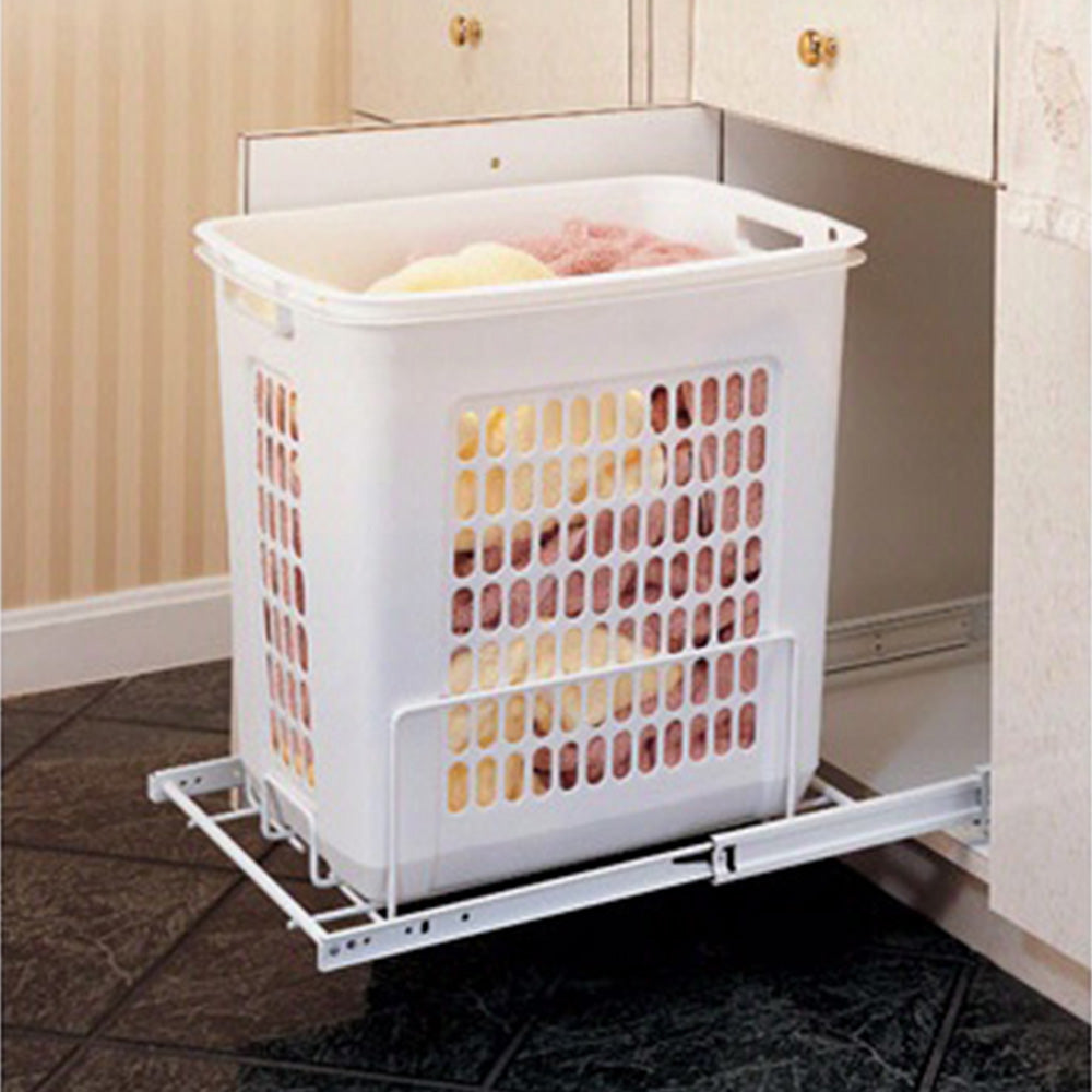 Rev-A-Shelf White Polymer Hamper Vanity Pullout, white