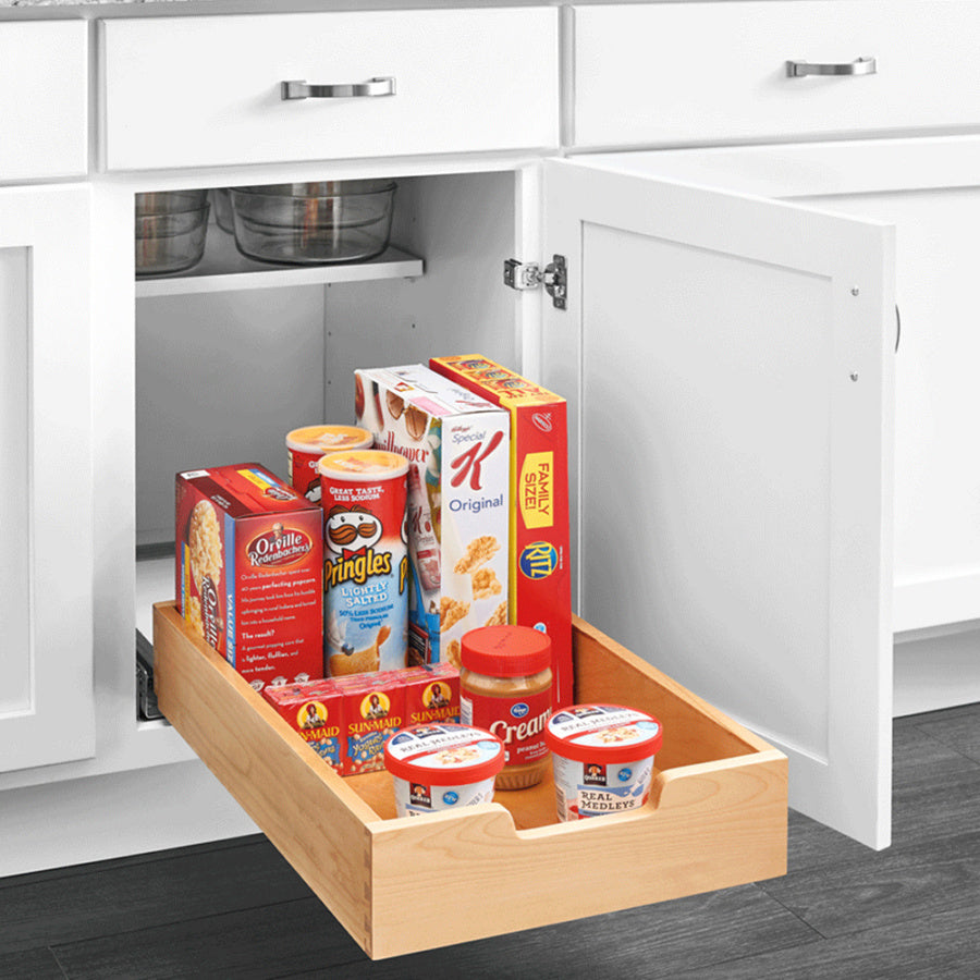 Rev-A-Shelf Wood Pullout Drawer with Soft-Close for 18" Base Cabinets, natural maple