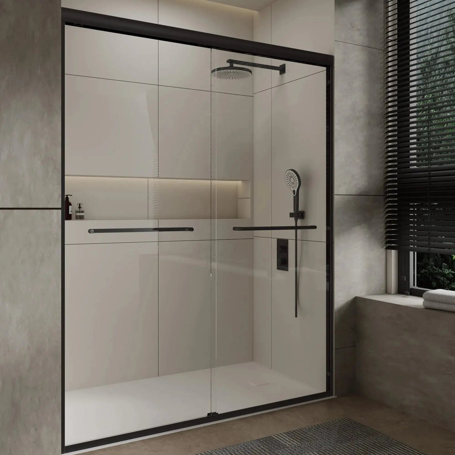 Additional view of the Preston 72 inch sliding shower door, 5/16 inch tempered glass