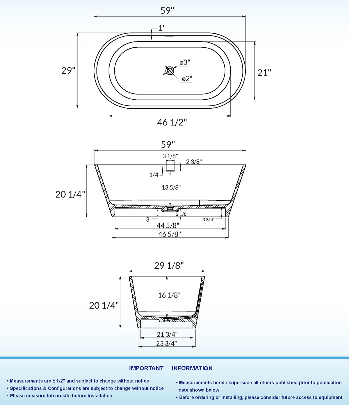 Fosco 59" Freestanding Bathtub