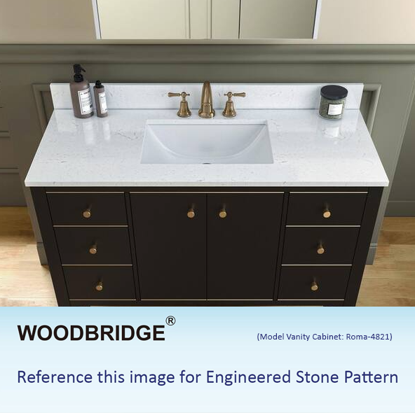 Roma 48" Freestanding Bathroom Vanity with Stone Top and Porcelain Undermount Sink