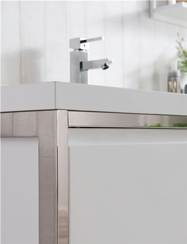 Lake 84" Wall Mounted Bathroom Vanity with Reinforced Acrylic Integrated Sink Top