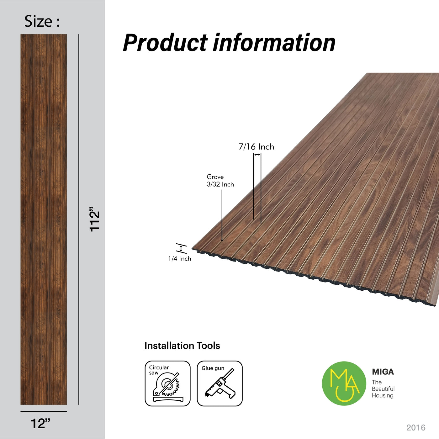 Alder Slatted Polypropylene Interior Decorative Wall Panel