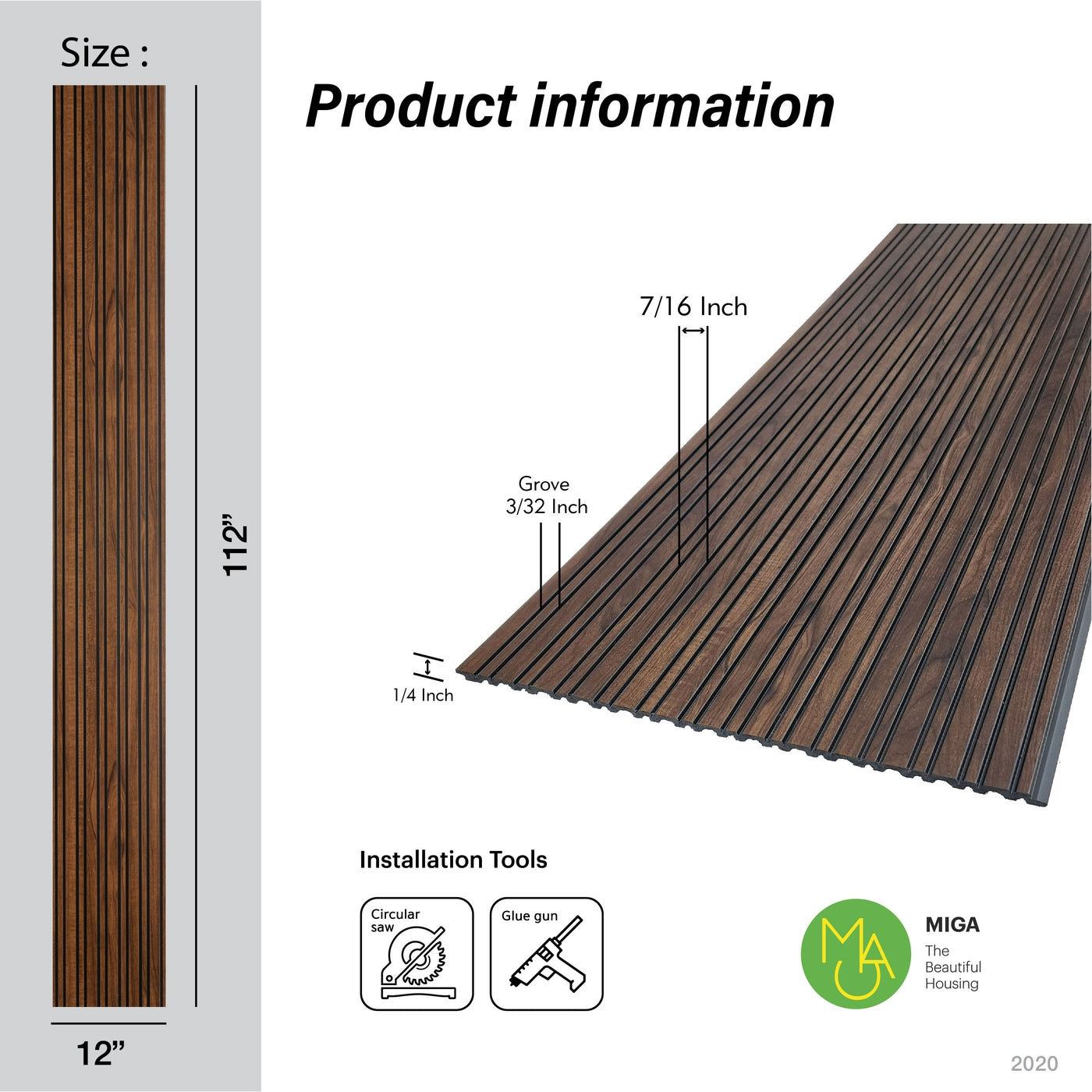 Alder Multi Width Slatted Polypropylene Interior Decorative Wall Panel