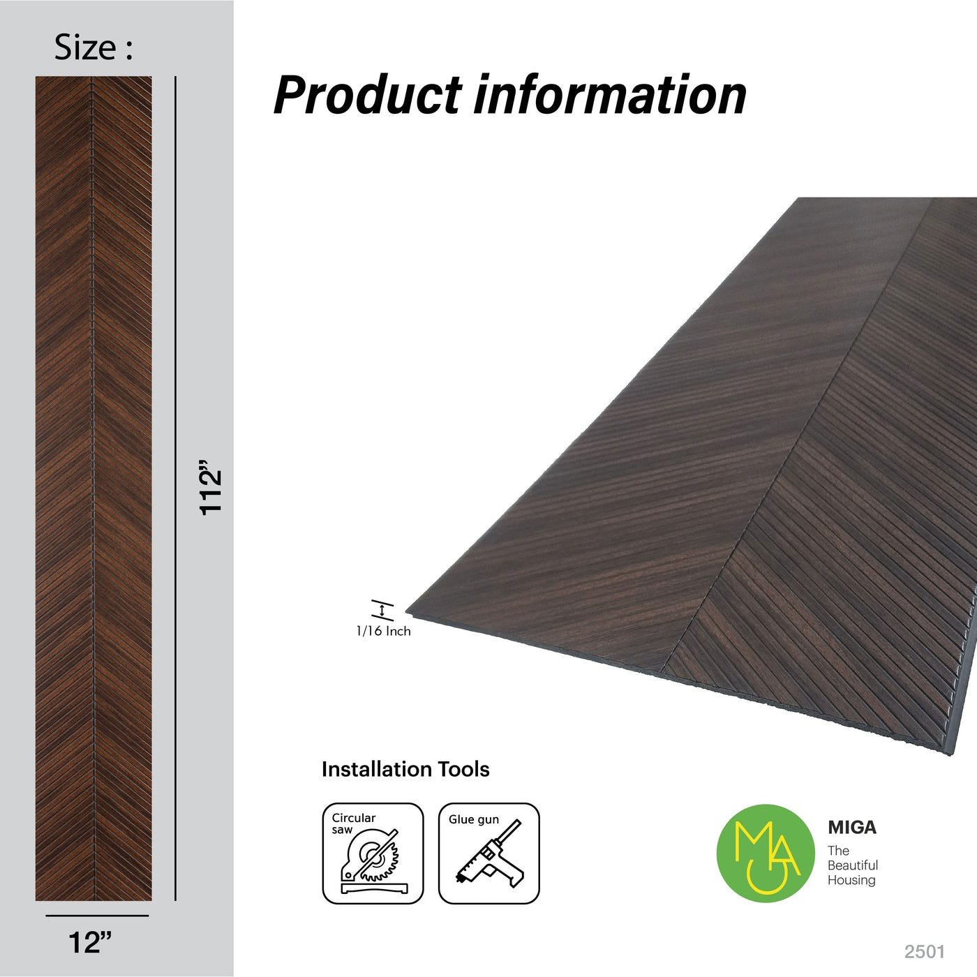 Alder Herringbone Polypropylene Interior Decorative Wall Panel