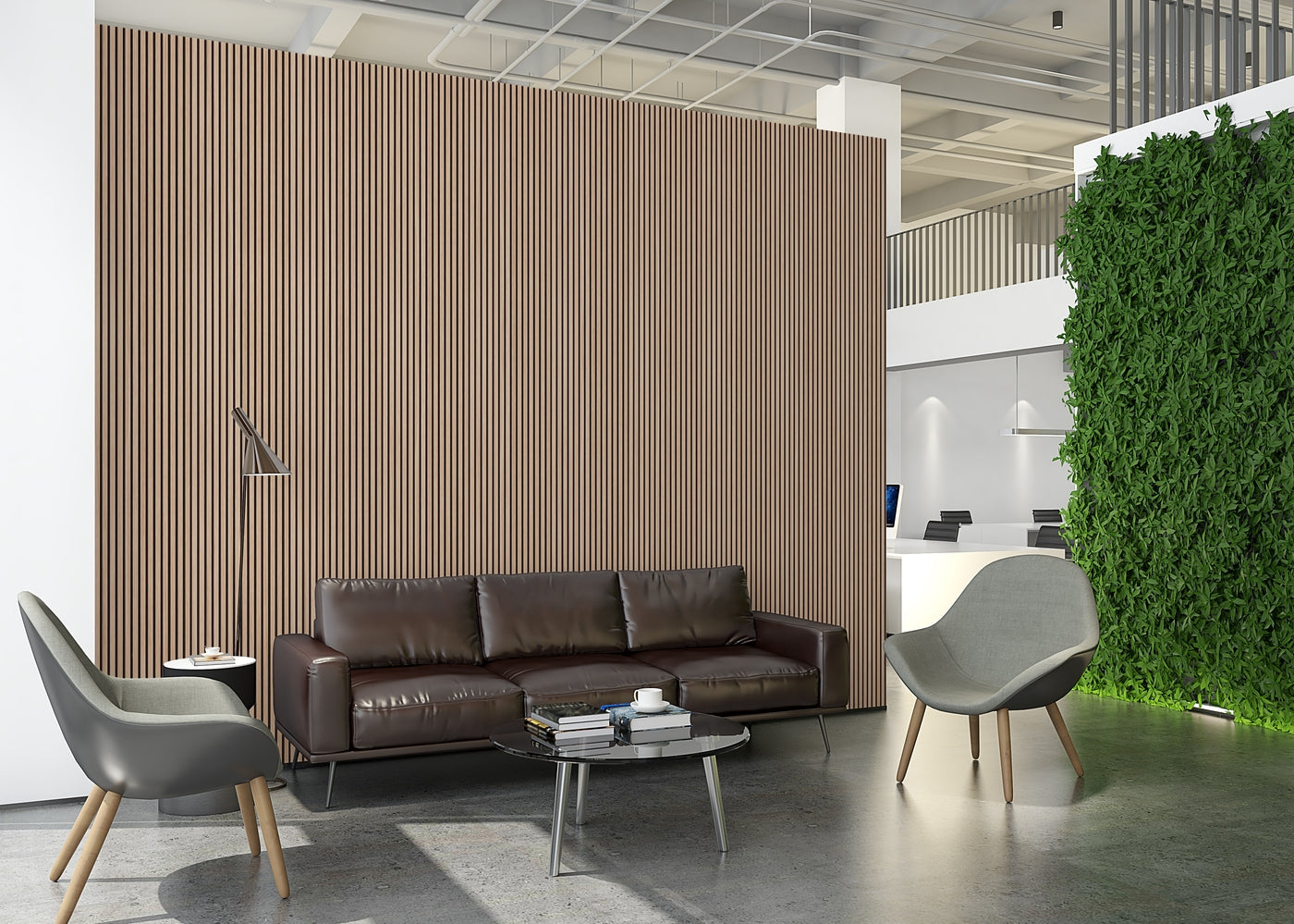 Maple Two-Tone Slatted Polypropylene Interior Decorative Wall Panel