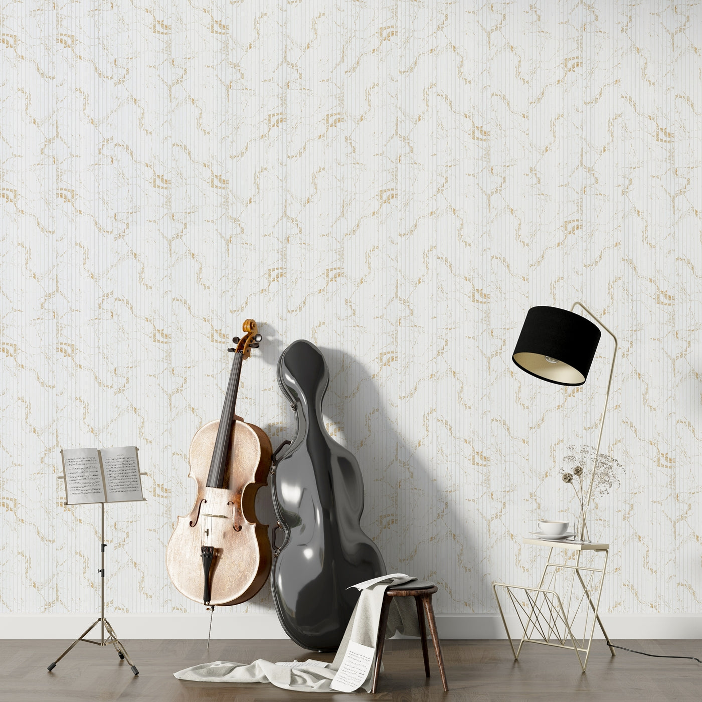 Gilded Vein Slatted Polypropylene Interior Decorative Wall Panel