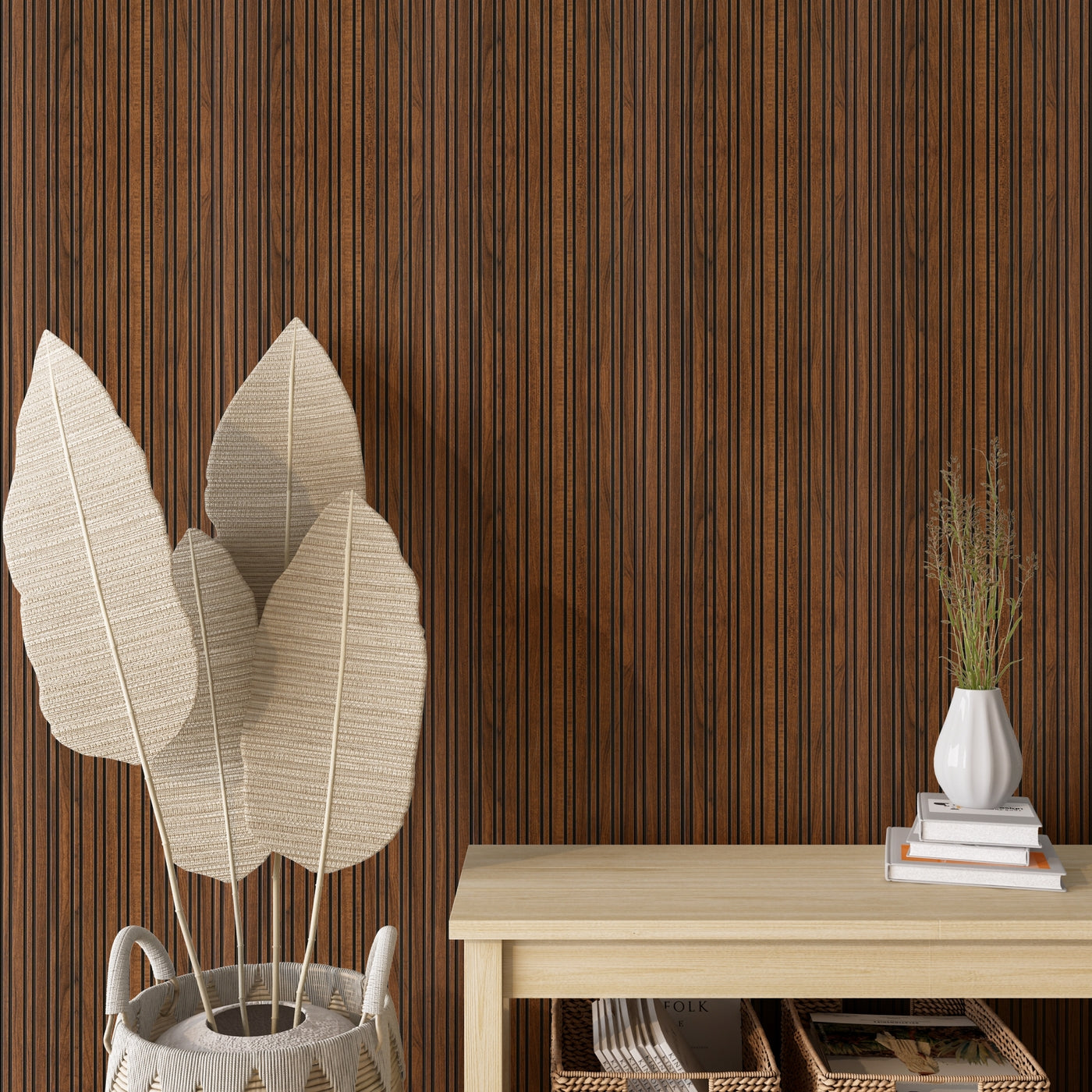 Alder Multi Width Slatted Polypropylene Interior Decorative Wall Panel