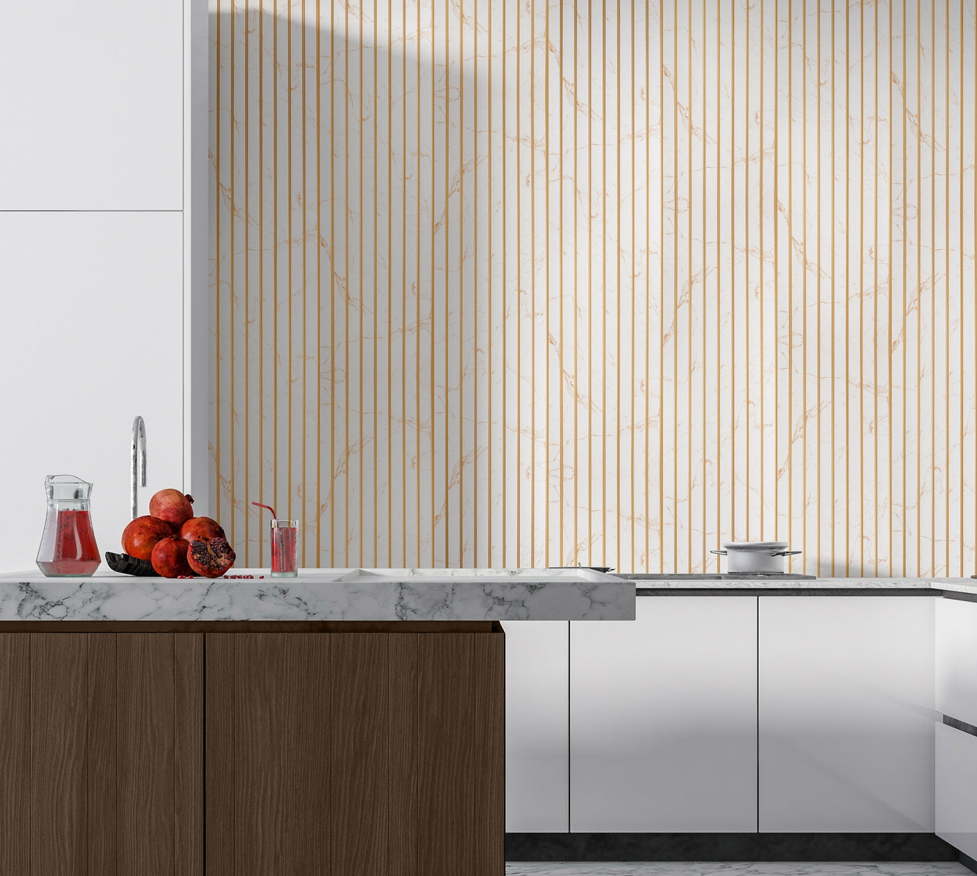Gilded Vein Two-Tone Large Slatted Polypropylene Interior Decorative Wall Panel