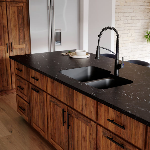Seamless 33" Quartz Composite Undermount Double Basin Kitchen Sink