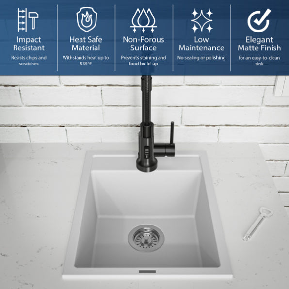Essence 15" Quartz Composite Top Mount Bar Sink