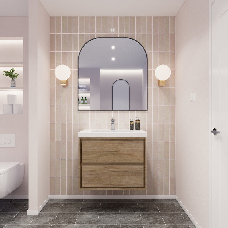 Sage 30" Wall Mounted Bathroom Vanity with Acrylic Integrated Sink Top