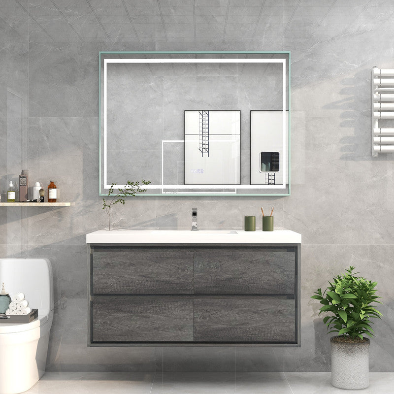 Sage 48" Wall Mounted Bathroom Vanity with Reinforced Acrylic Integrated Sink Top
