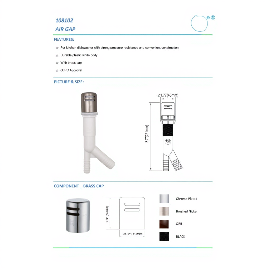 Wendell Kitchen Dishwasher Air Gap - detail