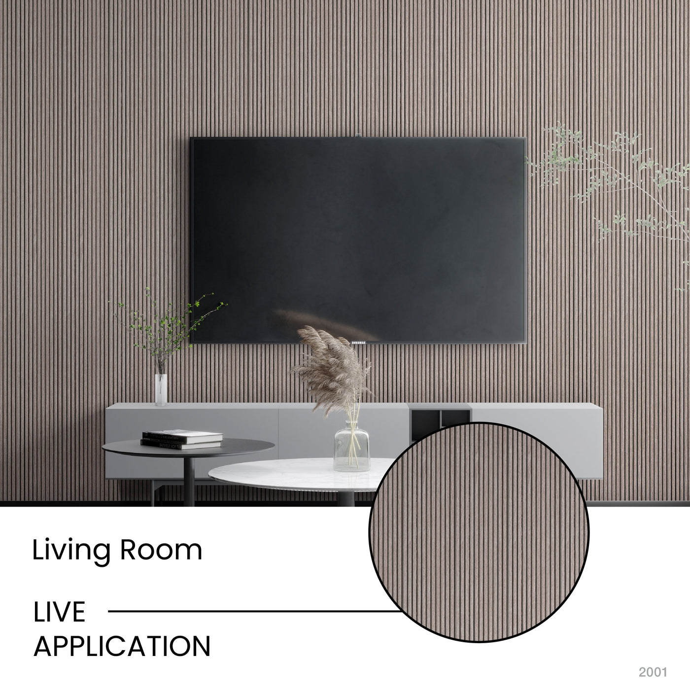 Ash Grey Scallop Polypropylene Interior Decorative Wall Panel