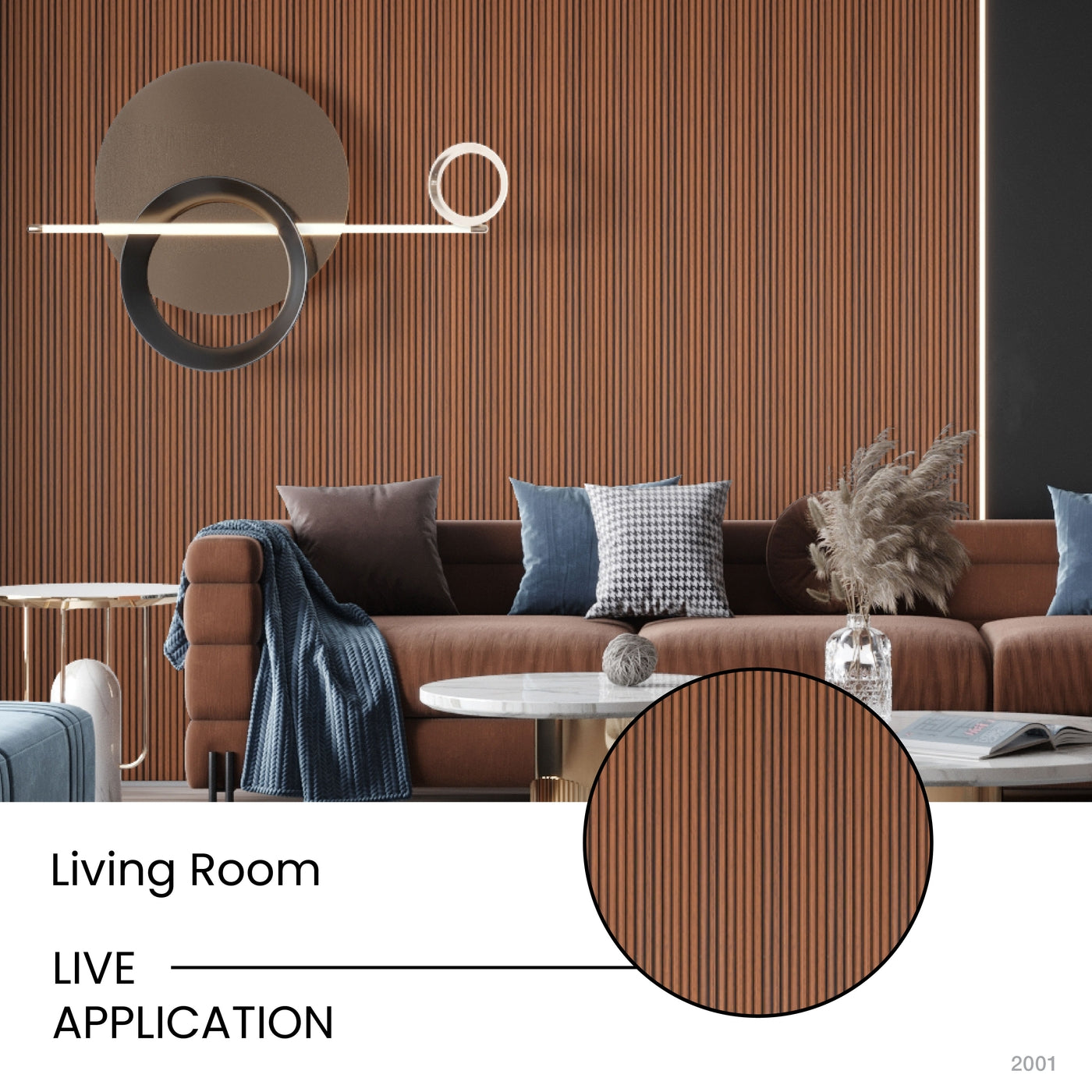 Mahogany Scallop Polypropylene Interior Decorative Wall Panel